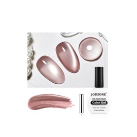 JODSONE 16.5ml Cat Eye Gel Nail Polish Light Brown Single Colors for Holographic Glitter Cat Eye Reflective Translucent Need U V Lamp