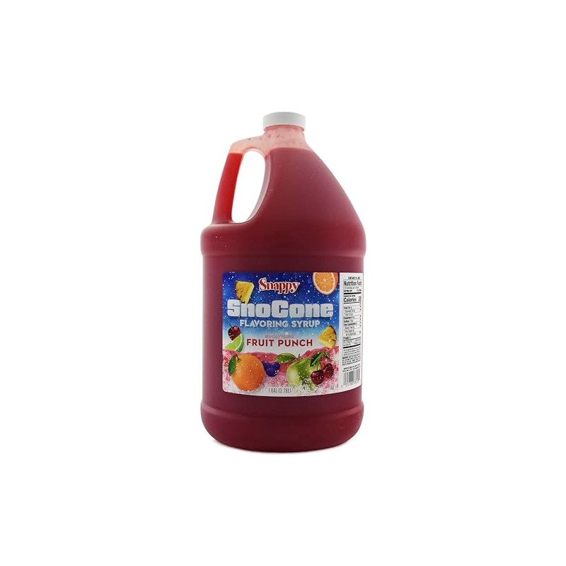 Snappy Fruit Punch Sno Cone Syrup, 4-1 Gallon (128 ounces)