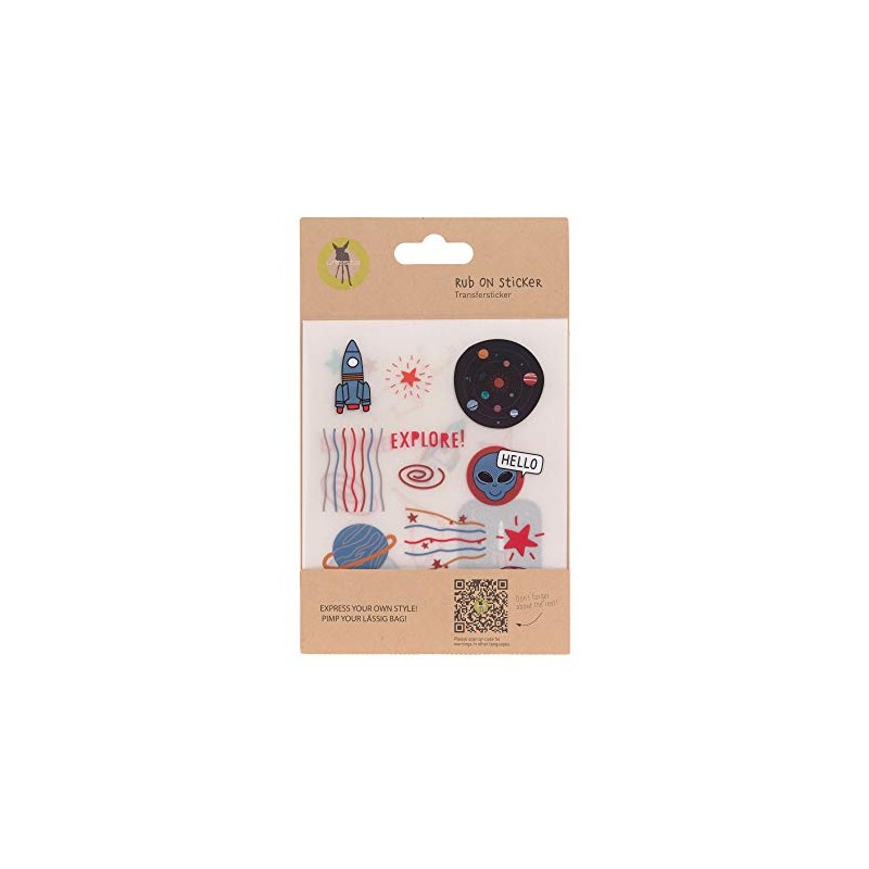 LÄSSIG Textile Sticker Single Application Sticker Rub On, Space, Daypack
