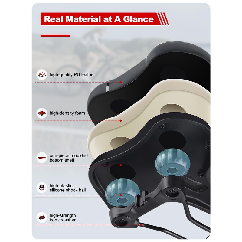 PRMHOOT Bike Seat Cushion Cover for Men Women mit Memory