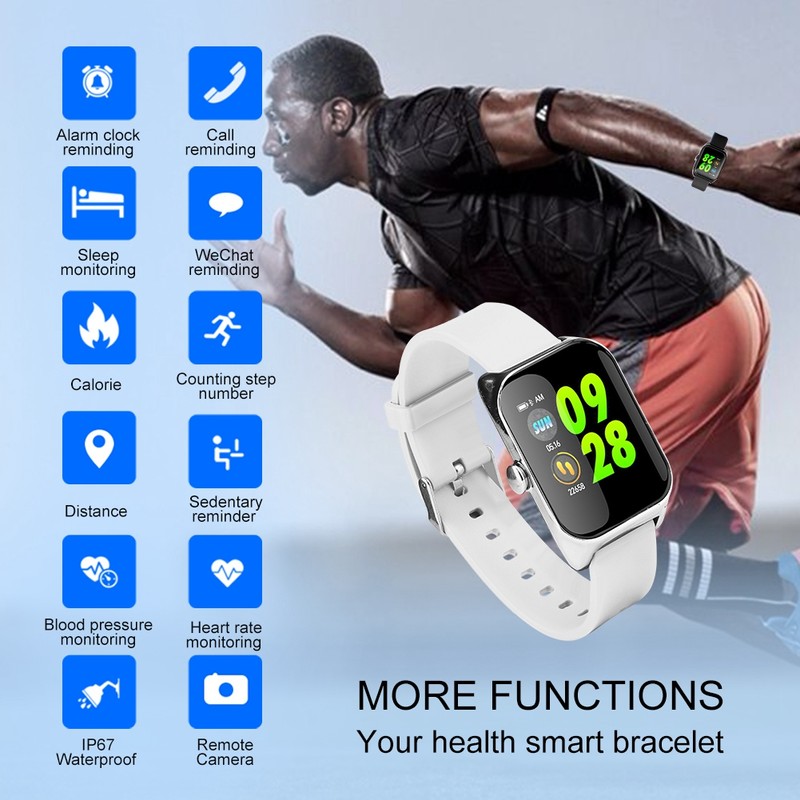Waterproof Bluetooth Pedometer Wristband, Blood Pressure Sleep Monitor Smart Bracelet