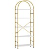 Shintenchi Bookshelf, Arched Bookshelf 5 Tier Bookcase, Tall Bookcase Shelf
