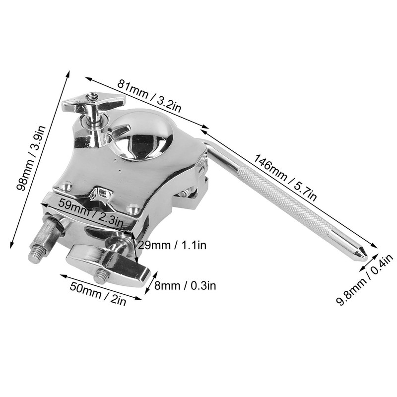 Tom Drum Rack, Silver Zinc Alloy Tom Drum Rack Mounting