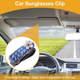 Hihaha Car Sunglasses Clip Universal Sun Visor Eyeglasses Holder Clip ABS,Diamond Blue 7x2.5cm 1 Pcs