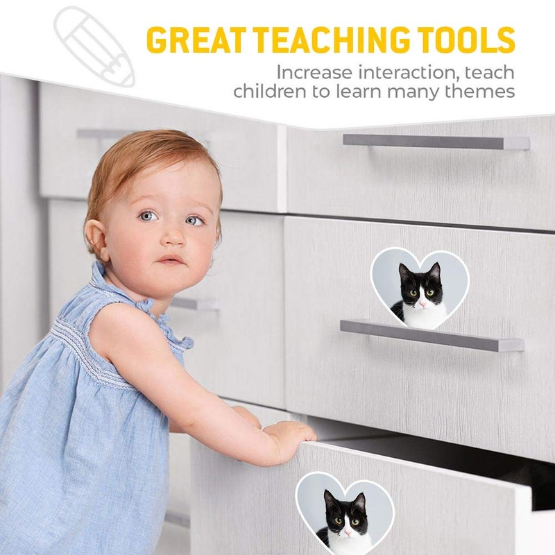 2 x Heart Stickers 15 cm - Black & White