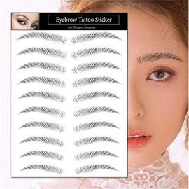 Yesallwas Black Eyebrows Tattoo 4D Hair-Like Fake Eyebrows Waterproof and Long-Lasting,Realistic Imitation Eyebrow Transfer Sticker (STM-03)