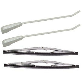 EMPI WIPER ARM & BLADE PACKAGE, SILVER ARMS, TYPE 1 VW BUG BEETLE, 1958-64, KT-1074, 4 PC SET