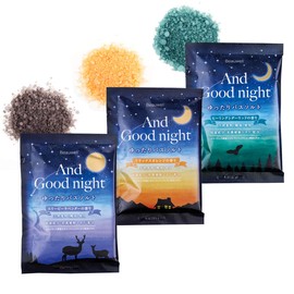 And Goodnight Relaxing Bath Salt 3 Types (Made in Japan, Natural Essential Oil Scent, Japanese and Chinese Plants, Seto Inland Sea Salt) Bath Salt, Sleepy Lavender, Relaxing Orange, Healing Cedarwood, 1.4 oz (40 g) (x3)