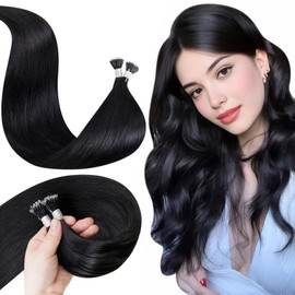 LaaVoo Nano Bead Hair Extensions Ombre Brown to Light Brown Mix Golden Brown Nano Ring Hair Extensions Ombre Nano Hair Extensions Human Hair 16 Inch 50g 50s