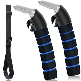 Car Handle Assist for Elderly - Car Door Handle for Elderly & Seniors & Handicap - Multifunction Car Armrest Portable Bar（2Pack Blue and Strap）