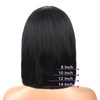 SAKALAKA Bob Wig with Bangs Human Hair 180 Density 3x1