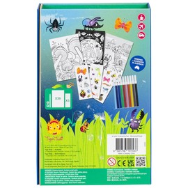 Tiger Tribe Tiger Tribe: Coloring Set - Bugs. with Stickers & Markers, Cute Garden Critters, Magnetic Sealed Storage Box, Perfect for Travel. Kids Ages 5-8