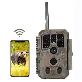 Folgtek WiFi Trail Camera 48MP 1296P, Wildlife Camera with Sound Recording Night Vision & Motion Activated, 0.1s Trigger Time IP66 Waterproof, 120° Wide Angle for Outdoor