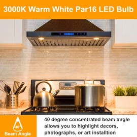 Par16 LED Bulb Dimmable, Vinaco 7W Par16 50W Equaivalent High Output 500LM Warm White 3000K, No-Flicker E26 Base Par 16 Short Neck Led, Longlife 40° Beam Spotlight Recessed Lighting for Home, 6PCS