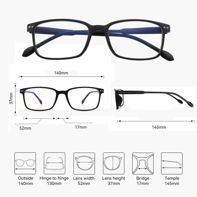 BLUEMOKY Blue Light Reading Glasses Men Women, Computer Glasses 2