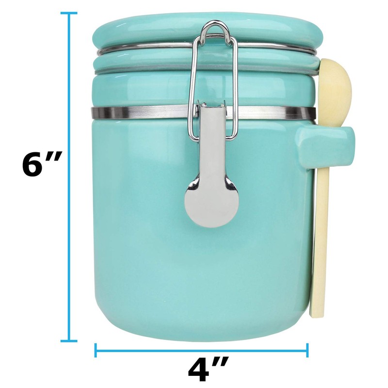 Blue Donuts 33 Oz Ceramic Airtight, Food Storage,Ceramic, 975 ML,