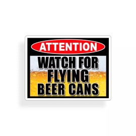 Real Sticky Watch Flying Beer Can Sticker Drink Drinking Cooler Frig Refrigerator Wall Decal