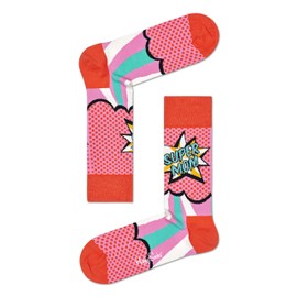 Happy Socks Super Mom Sock Medium Red Women's Shoe Size 5.5-9.5, Medium red