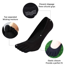 CaiDieNu Women's Short Colourful Trainer Toe Socks for Sports and Leisure, Suitable for Toe Shoes, High Quality Combed Cotton Fabric and Backless Design -