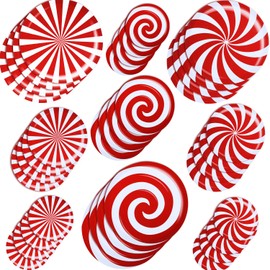 33 Pieces Peppermint Floor Decals Stickers Christmas Wall Window Decals Stickers for Xmas Decoration Candy Theme Party Supplies (Style 2)