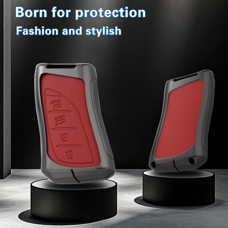 Qunzes Key Fob Cover with Heavy-duty Keychain for Lexus ES