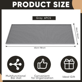 Baderke 6 Pack Bar Mats, 18 X 12 Inch Home Bar Drying Mats, Gray Cocktail Pads for Kitchen Home Counter