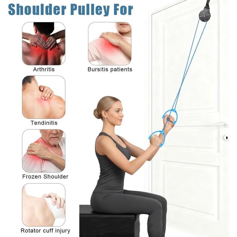flintronic Shoulder Pulley, Shoulder Pulley Over The Door for Physiotherapy,