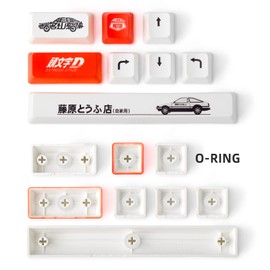 YIMAGUJRX RUNJRX Initial D Keycaps,Custom Enter Key Cap,PBT 5-Side Dye-Subbed, Custom Function 8 Key for Mechanical Gaming Keyboards（OEM Height）
