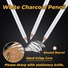 Dyvicl White Charcoal Pencils Drawing Set, 6 Pcs Sketch Highlight