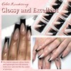 EternalClassic Black French Tip Press on Nails Long Square Fake