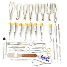 MuskalMed German Grade 74 Pcs Dental Extraction Extracting Forceps Elevators Instruments Set Kit