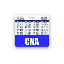 CNA Badge Buddy Horizontal w/Height & Weight Conversion Charts (Blue)
