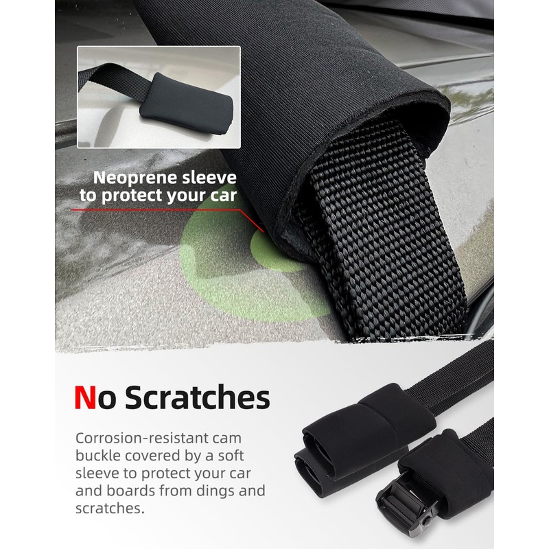 Abahub Soft Roof Rack Pads with 2 Tie Down Straps,