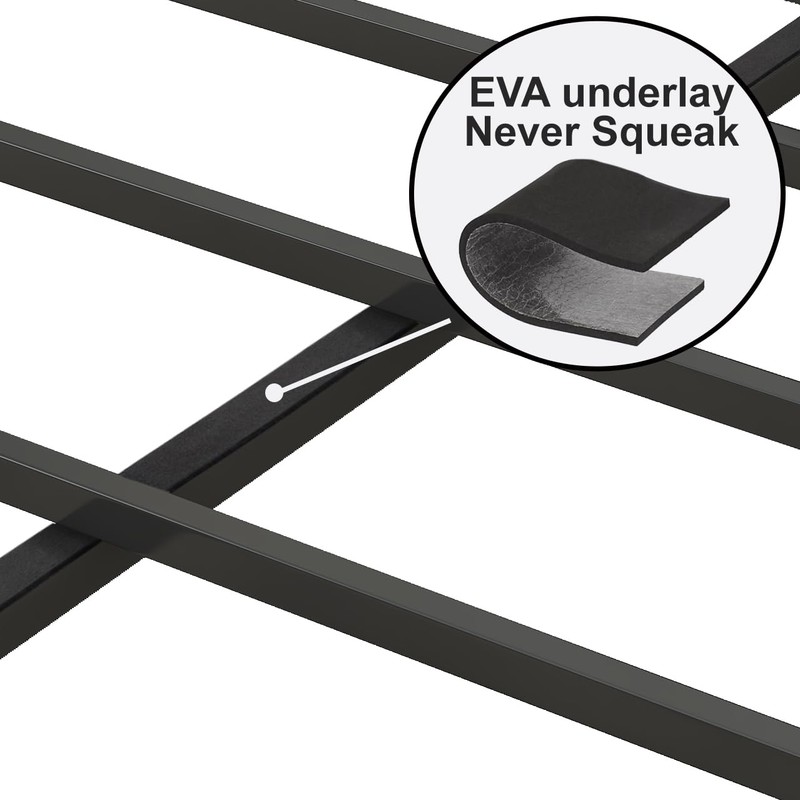 SOFTSEA Queen Size Platform Bed Frame with Upholstered Headboard and