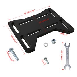 PACEWALKER Aluminum Motor Engine Mount Adapter Bracket Plate Adjustable Motor Plate Fit for Mini Bike Go Kart Coleman 100 Doodlebug DB30 Small 4 Stroke Engines 212 Preditor Honda (Black)