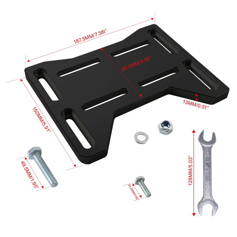 PACEWALKER Aluminum Motor Engine Mount Adapter Bracket Plate Adjustable Motor