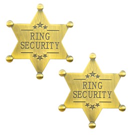 ERDOGLY Metal Ring Security Badge, Ring Bearer Gifts Metal Brooch, Ring Security Wedding Accessories Keepsake for Party, Rehearsal, Youngs, Security Badges for Wedding Souvenirs (2Pcs)