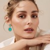 Metmolley Large Colorful Simulated Gemstone Crystal CZ Dangle Earrings for