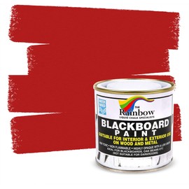 Chalkboard Blackboard Paint - Brush on Wood, Metal, Glass, Wall, Plaster Boards Sign, Frame or Any Surface. Use with Chalk Pen Wet Erase, Non-Toxic - Matte Finish [Red] - (8.5oz Cover 32 sf)