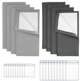 Jewelry Cleaning Cloth 8PCS with 20PCS Jewelry Storage Bag Double-layer Silver Polishing Cloth for Jewelry Soft Microfiber Sterling Silver Cleaner Cloth for Gold Coins Watches Silverware