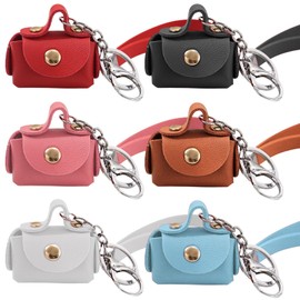 KuuGuu 6 PCS Mini Backpack Keychain Super Smalls Makeup Bag Cute Coin Wallet PU Leather Lipstick Bag Card Holder Data Cable Organizer Fashion Bag Charms Y2k Accessories for Women Girls (Style 6)