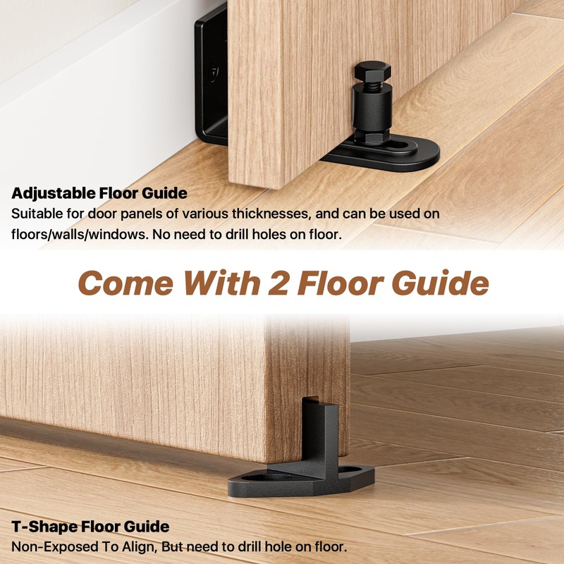 Signstek 5FT Sliding Barn Door Hardware Kit Heavy Duty with