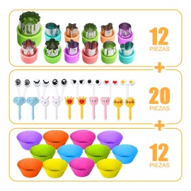 Feawiai 12 Mini Cortadores Moldes De Frutas Verduras Galletas
