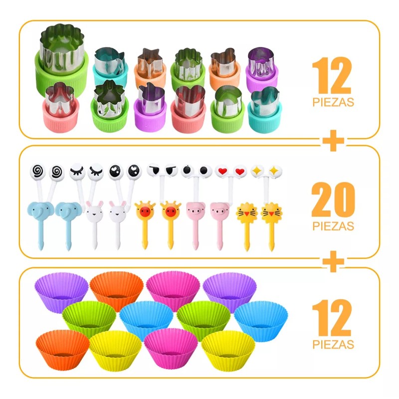 Feawiai 12 Mini Cortadores Moldes De Frutas Verduras Galletas