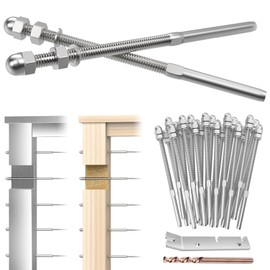 CKE 40 Pack Cable Railing Kit 4x4 Hand Swage Threaded Stud Tensioner End Fitting Terminal for 1/8" Cable for Wood/Metal Post Deck Stair Cable Railing Hardware Tensioner, T316 Stainless Steel CR06