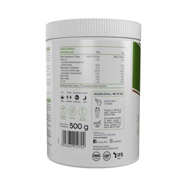 VEGE PROTEIN | Pflanzliches Proteinpulver – Mischung aus 4 Quellen (Soja, Erbsen, Reis, Hanf) – Keks – ohne Zuckerzusatz – 500 g (16 Portionen) – proteinreich