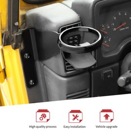 JeCar Front Door Cup Holder Fit for 1997-2006 Jeep Wrangler TJ Wrangler (Driver-Side)