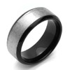 DoubleAccent 8MM Comfort Fit Titanium Wedding Band Beveled Edges Black