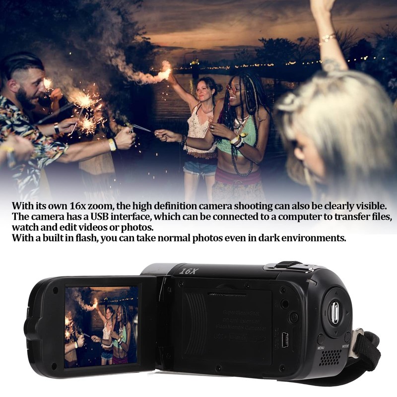 4K 48MP Digital Video Camera Camcorder, 16X Digital Zoom Camera