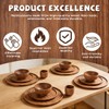 Wood Dinnerware Set,8 Inch 10 Inch Round Plates,Bowls and Cups,16
